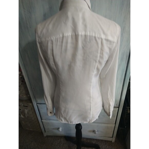 Michael Kors Zip Up Collard White Blouse - Picture 7 of 13